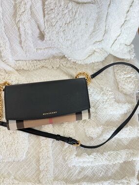 Burberry Vintage/House Check Henley Wallet on Chain